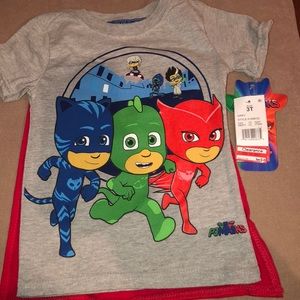 PJ masks T-shirt with detachable red cape